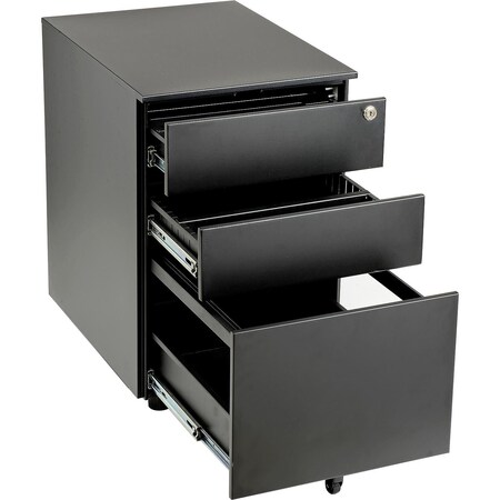 Global Industrial Pedestal, 15-1/2 in W, 23-1/2 in H, Steel Top, Black 695450